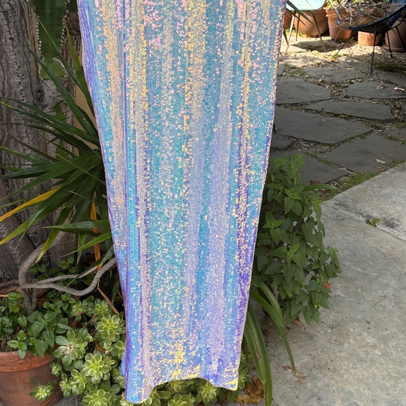 NBD Iridescent Sequin White Spaghetti Strap Dress - Picture 7 of 16